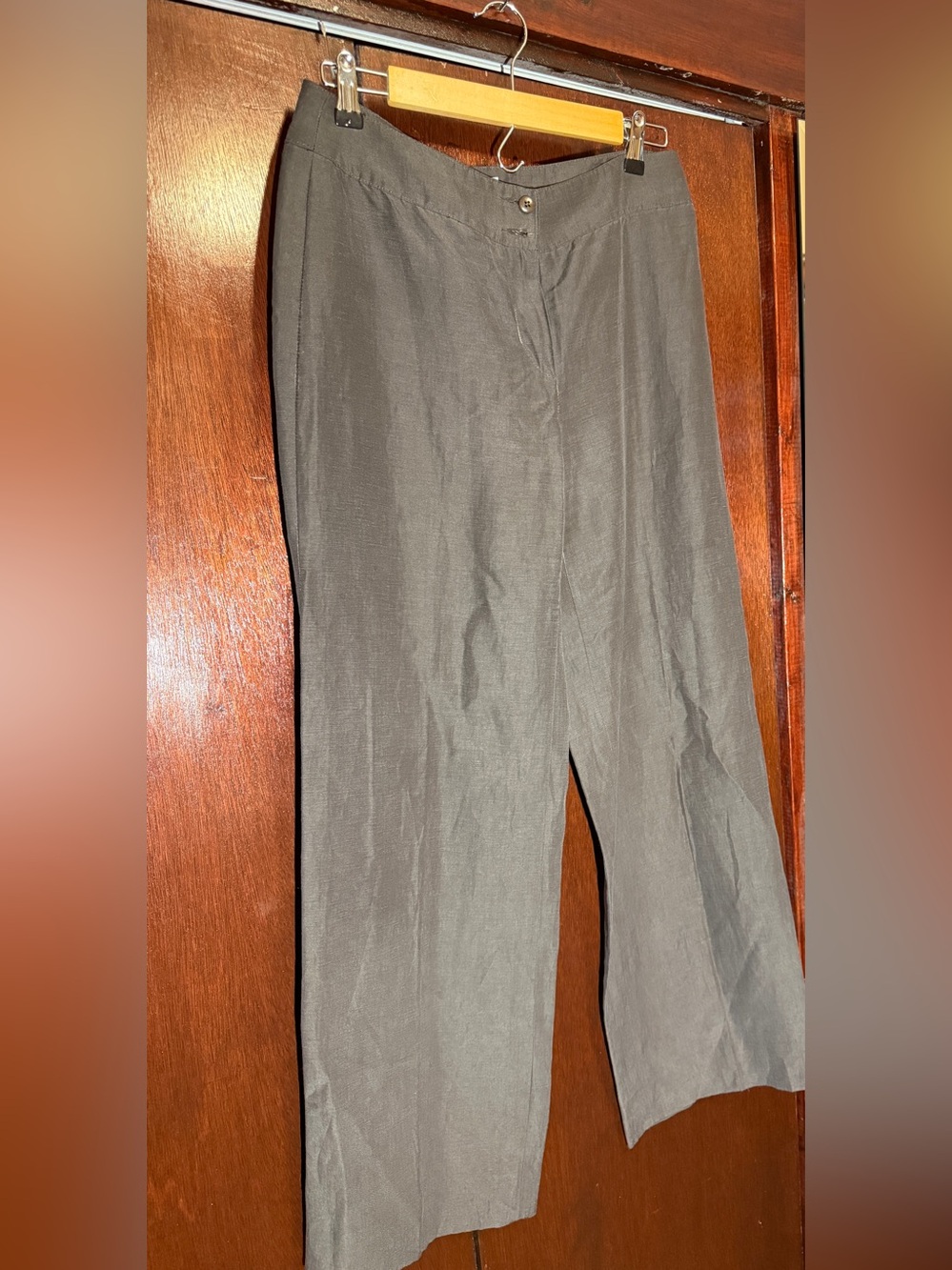Armani Collezioni Wide-Leg Pants in Charcoal Gray IT 44 Made in Italy